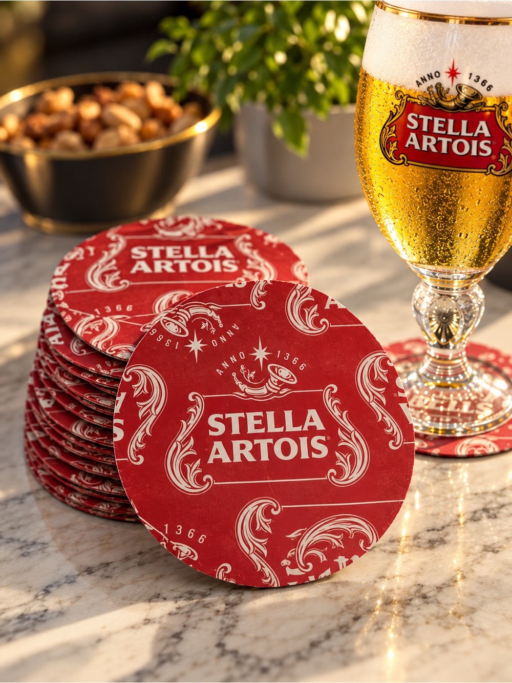 Red Decorative Coasters - Pack for Home Parties